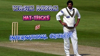 All Wasim Akram HatTricks in Cricket  SULTAN OF SWINGKING OF YORKERS [upl. by Anneiv]