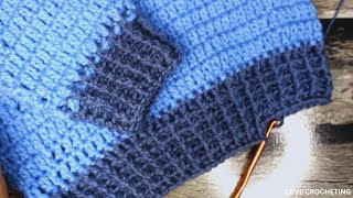 Crochet Ribbing and Cuff Tutorial  Crochet Sweater [upl. by Maddocks]