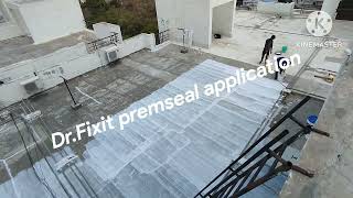 Terrace water proofing Dr Fixit roofseal classic With fiber mesh coting [upl. by Alehc12]