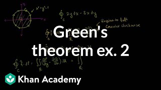 Greens theorem example 2  Multivariable Calculus  Khan Academy [upl. by Marra144]