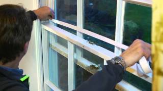 Fit a Stormguard V Seal Self Adhesive Draught Excluder For Sliding Sash Windows [upl. by Namielus]