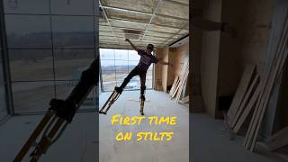 Drywall stilts stilts drywall funny skill loco ukraine crazy wtf stunt art [upl. by Emoraj]