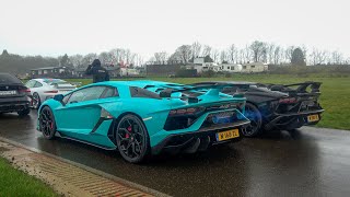 Lamborghini Aventador SVJ Gintani VS Novitec Exhaust  Launch Control Loud Revvs and more [upl. by Elinor]