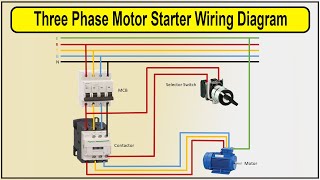 How To Make Three Phase Motor Starter Wiring  Electric motor starter wiring [upl. by Wooldridge148]