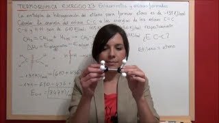 TERMOQUIMICA Ejercicio 23 Calcular entalpía reacción eteno enlaces rotos y enlaces formados [upl. by Deehan319]