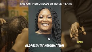 She cut her dreadlocks after 27 years  Alopecia frontal braids transformation  Full Video [upl. by Ahtelra303]