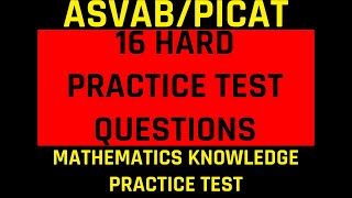 ASVABPiCAT Practice Test The Mathematics Knowledge Subtest  Grammar Heros Free ASVAB Tutoring [upl. by Schnabel]