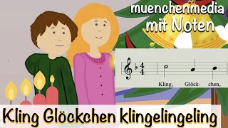 Noten für Kinderlieder  Kling Glöckchen klingelingeling  Weihnachtslieder deutsch  muenchenmedia [upl. by Anek]