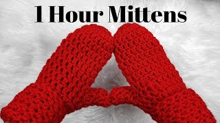 AMAZINGLY SIMPLE Crochet Mittens Pattern For Beginners [upl. by William]