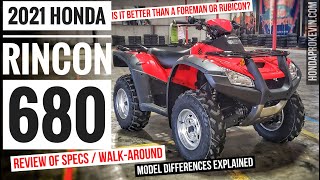 2021  2022 Honda Rincon 680 ATV Review of Specs  Features  Better than the Rubicon amp Foreman [upl. by Davy99]