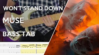 Muse  Wont Stand Down  Bass Cover  Play Along Tabs and Notation [upl. by Weight421]