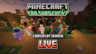 Minecraft  Crossplay Server with Viewers Road to 700 Live [upl. by Veno]