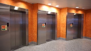 3x Mitsubishi traction elevators  St Olavs plass 5 Oslo Norway [upl. by Firahs]