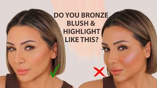 HOW TO APPLY BRONZER BLUSH AND HIGHLIGHT  NINA UBHI [upl. by Virginie96]