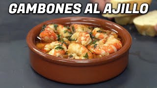 GAMBAS o camarones al ajillo  RECETA española en 5 minutos [upl. by Hasseman]