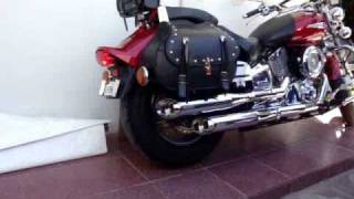 Yamaha DragStar 1100 with Vance amp Hines Slash Cut Slip Ons pipes [upl. by Maghutte378]