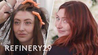 Dying My Hair Red With The Foilyage Technique  Hair Me Out  Refinery29 [upl. by Gnaig]