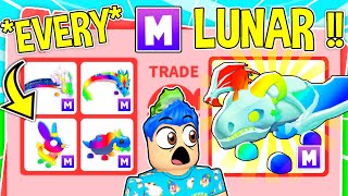 Trading EVERY MEGA LUNAR PET In Adopt Me  Roblox Adopt Me Trading Lunar Pets 2024 COMPILATION [upl. by Wardlaw]