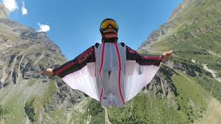 Wingsuit flight from Aiguille de Bocheresse Switzerland  Géraldine Fasnacht [upl. by Iram]