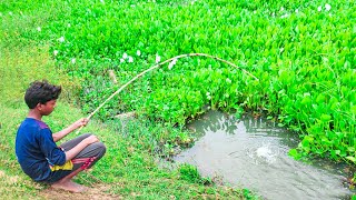 Unique Hook Fishing Technique  Hunting Big Fish By Hook in River  River Fishing [upl. by Allister]