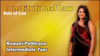 Constitutional Law  Rule of Law Sinhala  Ruwani Pathirana  ProStudies [upl. by Greenwald]