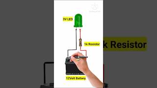 How to Direct Connect 3Volt LED to 12Volt Battery shorts youtubeshorts gktechnical viral [upl. by Stasny]