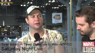 Taran Killam Does Some Amazing Character Impressions on Marvel LIVE at NYCC 2014 [upl. by Wendolyn705]