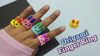 How to make a paper ring  Easy paper ring  Origami Paper ring tutorial craft [upl. by Lal]