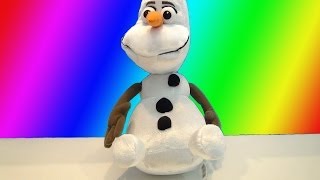 DISNEYS FROZEN TALKING OLAF PLUSH PULL APART SNOWMAN TOY VIDEO REVIEW [upl. by Ayimat]