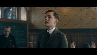 Tolkien film 2019 reciting Chaucer by heart pronunciation ie [upl. by Ellerehc]