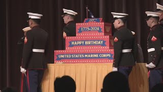 Marine Corps celebrates 249th birthday a couple days early [upl. by Sherry]