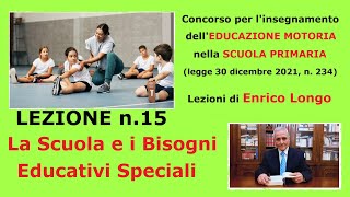 La Scuola e i Bisogni Educativi Speciali  LEZIONE 14 Concorso ED MOTORIA [upl. by Lesnah898]