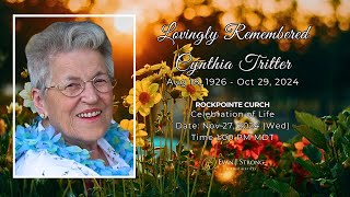 Cynthia Tritter  Funeral Service Live Stream [upl. by Nauj812]