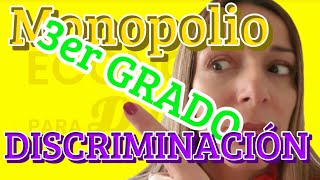 MONOPOLIO Discriminación precios TERCER GRADO✅ [upl. by Lankton273]