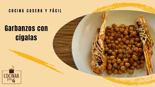 Garbanzos con cigalas Modo fácil [upl. by Refinaj]