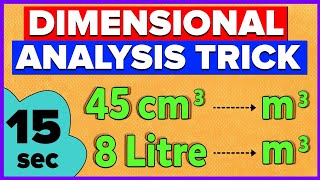 Dimensional Analysis  Easy Trick [upl. by Reppep]