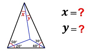 Can you find angle X and Y values  Law of Sines  math maths  geometry [upl. by Rotciv777]