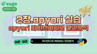 SAGE 연관분석 06 21 apyori 라이브러리로 연관분석 [upl. by Curcio]