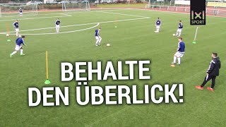 Fußballübung zur Handlungsschnelligkeit  der 360°GradBlick ÜBUNG [upl. by Braynard]