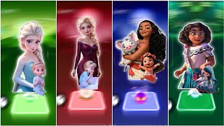 Tangled Vs Frozen 3Enocanto MirabelHow Far Ill Go vs into the unknownDisneyprincessTiles Hop [upl. by Wershba423]