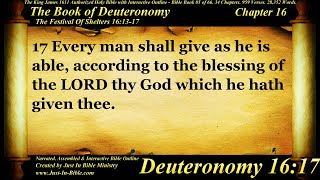 Bible Book 05  Deuteronomy Chapter 16  The Holy Bible KJV Read Along AudioVideoText [upl. by Ardnuasak]