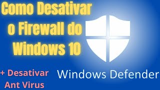 Como Desativar o Firewall Windows Defender no Windows 10 em 2024 [upl. by Luapnhoj]