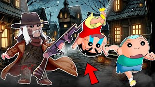 Shinchan Trying To Escape From Deathslinger In Dbd 😱  Shinchan Dead By Daylight 😂  Horror Game 😨 [upl. by Gnoud232]