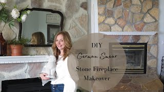 DIY Old World German Schmear Stone Fireplace Makeover in 1 day [upl. by Richardo]