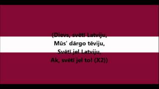 Hymne national de Lettonie [upl. by Avehsile]