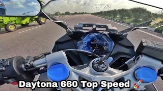 Triumph Daytona 660 Top Speed 🚀 [upl. by Nikaniki]