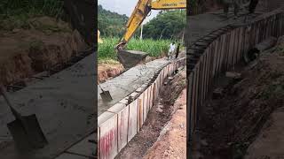 Concrete pouring process for ditch wall [upl. by Ailen101]