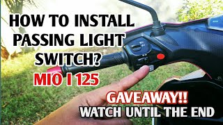 HOW TO INSTALL PASSING LIGHT SWITCH  MIO I 125 [upl. by Link122]