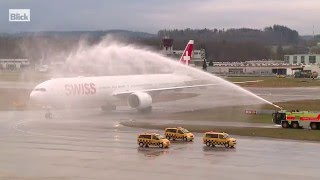 Boeing777 am Flughafen Zürich Hier landet der Supervogel [upl. by Urd]