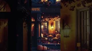 Relaxing Halloween Jazz Music 🎃 Spooky Autumn Night at Coffee Shop [upl. by Egiedan]